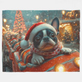 Boston Terrier Hond Roller Coaster Kerst Fleece Deken (Voorkant (Horizontaal))