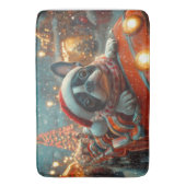 Boston Terrier Hond Roller Coaster Kerstmis Badmat (Voorkant Verticaal)