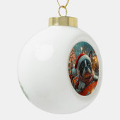 Boston Terrier Hond Roller Coaster Kerstmis Keramische Bal Ornament (Links)