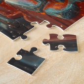 Boston Terrier Hond Roller Coaster Kerstmis Legpuzzel (Zijkant)
