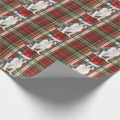 Boston Terrier Hond Rood Groen Geplaagd Kerstmis Cadeaupapier (Hoek)