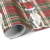 Boston Terrier Hond Rood Groen Geplaagd Kerstmis Cadeaupapier (Rol Hoek)
