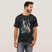 Boston Terrier Hond Ruimte Astronaut T-shirt (Voorkant volledig)