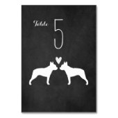 Boston Terrier hond Silhouetten bruiloft receptie Kaart (Voorkant)