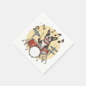 Boston Terrier hond speelt drums Servet (Hoek)