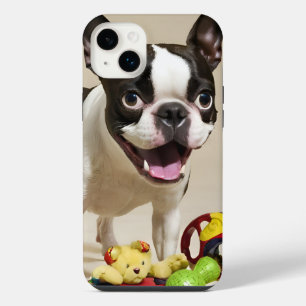 Boston Terrier-hond speelt met speelgoed