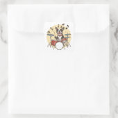 Boston Terrier-hond speelt op drums Vierkante Sticker (Tas)
