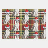 Boston Terrier Hond Vakantie Geplakt Kerstmis Inpakpapier Vel (Voorkant 2)