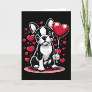 Boston Terrier-hond Valentijnsdag-hondeneigenaar V Kaart