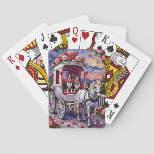 Boston Terrier Hond Valentijnsdag Pokerkaarten (Achterkant)