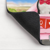 Boston Terrier Hond Valentijnsdag Truck Hartjes Muismat (Hoek)