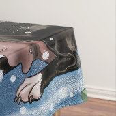 Boston Terrier Hond Winter Wonderland Kerstvreugde Tafelkleed (Voorbeeld)