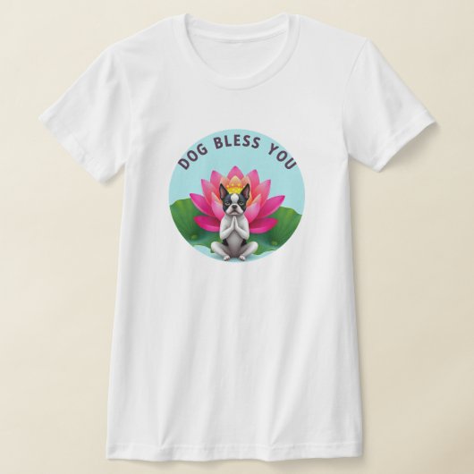 Boston Terrier hond zegene zen puppy meditatie mut T-shirt (Laagn)