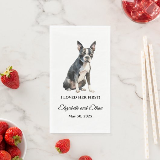Boston Terrier Honden Huwelijksdiner Servet (Insitu)