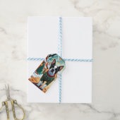 Boston Terrier Honden Kerst Sneeuw Vakantie Cadeaulabel (Met Touw)