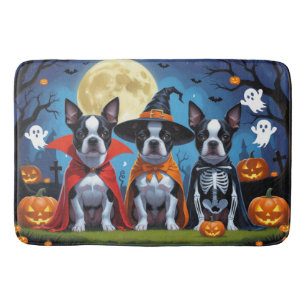 Boston Terrier Honden Pompoen Halloween Grappig Badmat