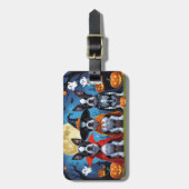Boston Terrier Honden Pompoen Halloween Grappig Bagagelabel (Voorkant verticaal)