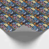 Boston Terrier Honden Pompoen Halloween Grappig Cadeaupapier (Hoek)