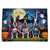 Boston Terrier Honden Pompoen Halloween Grappig Groot Cadeauzakje (Voorkant)