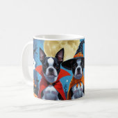 Boston Terrier Honden Pompoen Halloween Grappig Koffiemok (Voorkant links)
