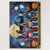 Boston Terrier Honden Pompoen Halloween Grappig Legpuzzel (Verticaal)