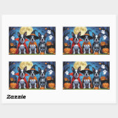 Boston Terrier Honden Pompoen Halloween Grappig Rechthoekige Sticker (Vel)