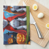 Boston Terrier Honden Pompoen Halloween Grappig Theedoek (Quarter Fold)