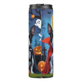 Boston Terrier Honden Pompoen Halloween Grappig Thermosbeker (Achterkant)