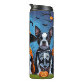 Boston Terrier Honden Pompoen Halloween Grappig Thermosbeker (Geroteerd rechts)