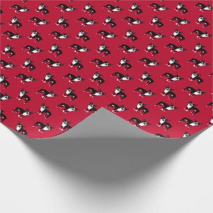 Boston Terrier Honden Zwart en Wit Rood Patroon Cadeaupapier