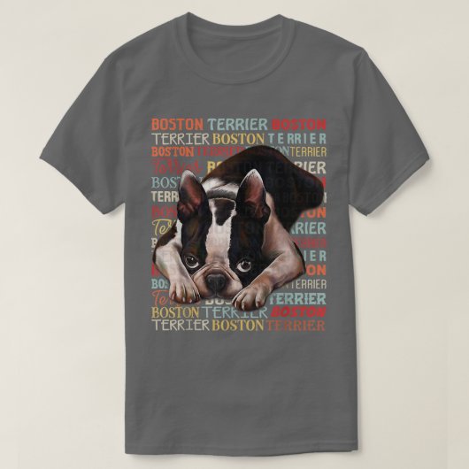 Boston Terrier Hondenliefhebber Boston Terrier Bos T-shirt (Design voorkant)