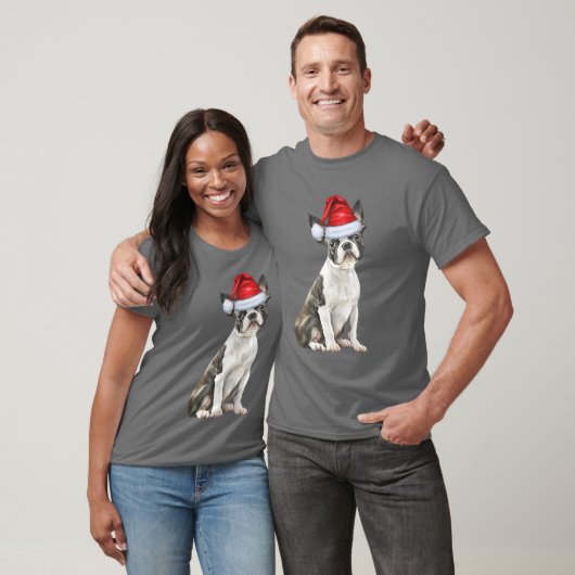 Boston Terrier Hondenliefhebber Funny Christmas T-shirt (Unisex)