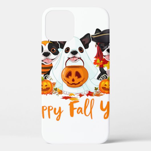 Boston Terrier Hondenliefhebber Herfst Yall Hallow Case-Mate iPhone Case (Achterkant)