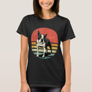 Boston Terrier Hondenliefhebber Retro 70s Dog Pet T-shirt