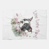 Boston Terrier Hondenmoeder Bloemstuk Theedoek (Horizontaal)