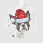 Boston Terrier Hondennaam Foto Vakantie Kerstmis Ornament (achterkant)