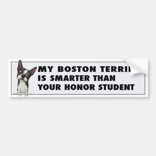 Boston Terrier Honor BOST1 Bumpersticker (Voorkant)