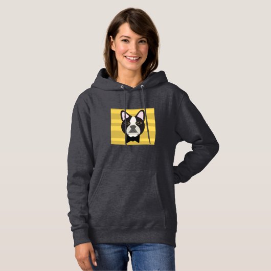 Boston Terrier Hoodie (Voorkant volledig)