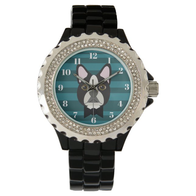 Boston Terrier Horloge (Voorkant)