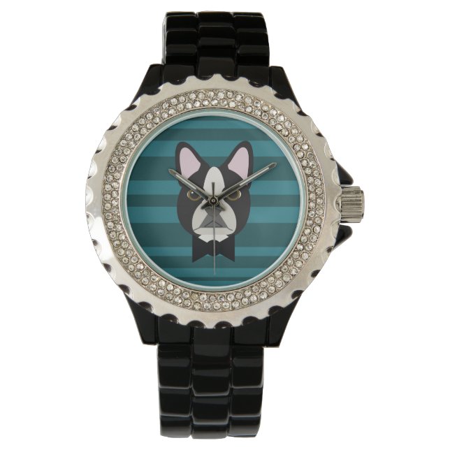 Boston Terrier Horloge (Voorkant)