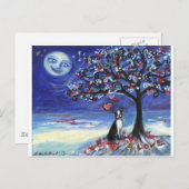 Boston Terrier houdt van glimlachen maanoceaan Briefkaart (Voorkant / Achterkant)