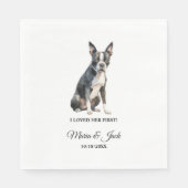 Boston Terrier Huisdier Cocktail Bruiloft Servet (Voorkant)