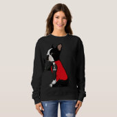 Boston Terrier I Love Dad Tattoo Funny Boston Ter Trui (Voorkant volledig)