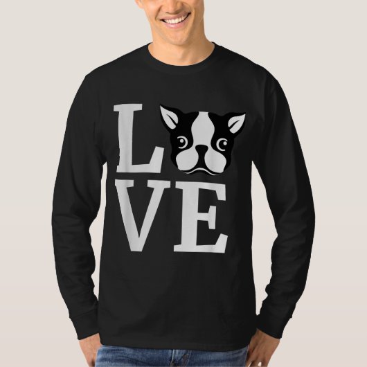 Boston Terrier I Love My Bostie Gift for Hondenlie T-shirt (Voorkant)