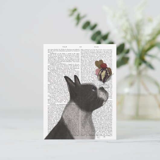 Boston Terrier Ice Cream Briefkaart (Staand voorkant)