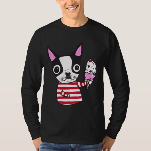 Boston Terrier Ice Cream T-shirt (Voorkant)