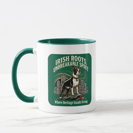 Boston Terrier Ierse Erfgoed Trots Mok (Links)