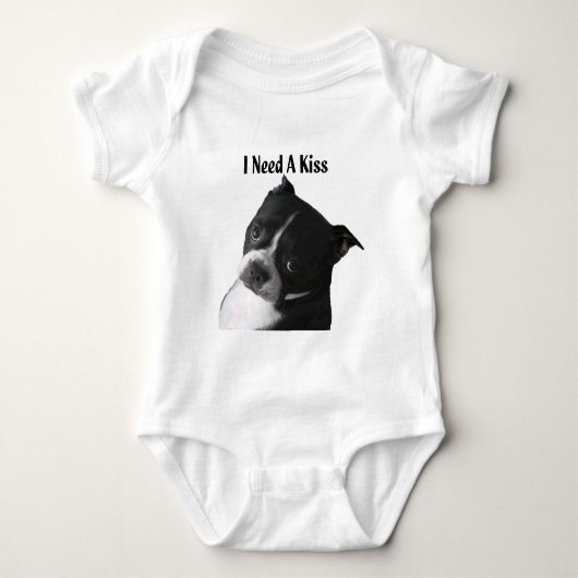 Boston Terrier:  Ik heb een kus nodig Romper (Voorkant)