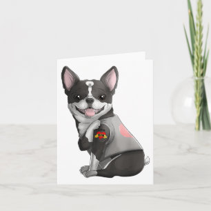 Boston Terrier Ik Hou Mam Tattoo Dog Shirt Moeders Kaart