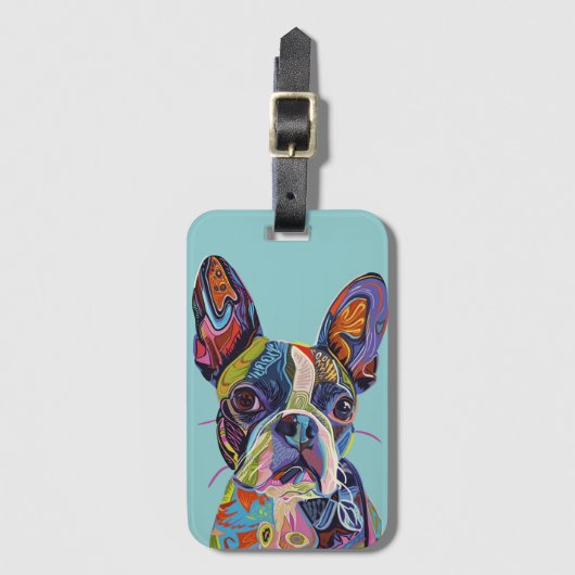 Boston Terrier illustratie Bagagelabel (Voorkant (verticaal))